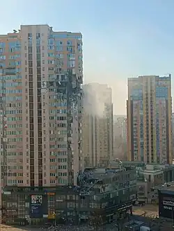 أضرار الحرب في كييف، 26 فبراير