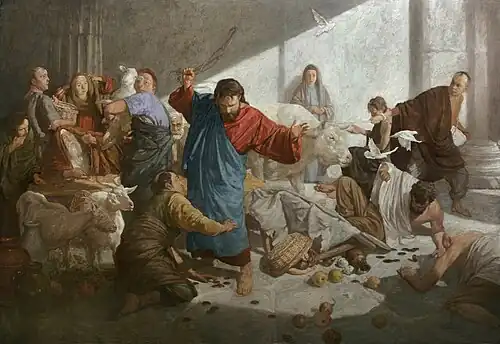 Expulsion of the merchants from the temple by أندري ميرونوف