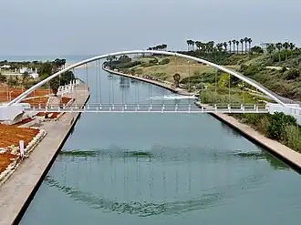 النهر وهو يصب في البحر المتوسط