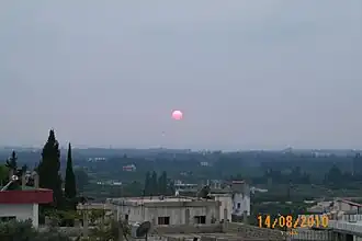 إطلالة القنجرة على البحر المتوسط في وقت الغروب