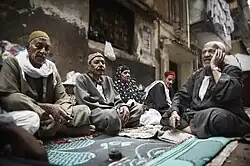 مجموعة من المنضمين للطريقه في مولد سيدي ابراهيم الدسوقي