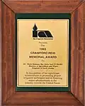 جائزة Crawford Reid Memorial عام 1993م – من منظمة الري الأمريكية (Irrigation Association) لتبنى و نشر أفضل و سائل الري الحديثة في المملكة العربية السعودية.