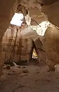 أحد الكهوف في أراض القرية.