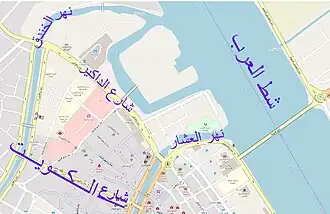 شارع الكويت بين نهر العشار والخندق