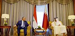 الكاظمي وتميم بن حمد يوم 17 تموز/يوليو 2022