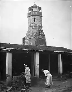 مسجد يبنا صورة من ارشيف مكتب المعلومات البريطاني الانتدابي 1933-1948