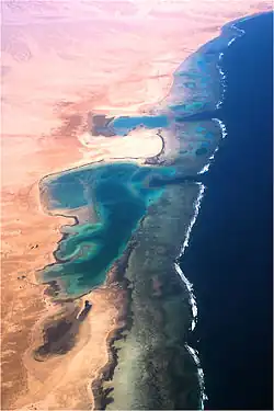 تصوير جوي لشاطئ محمية نبق "شرم الشيخ"