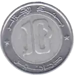 Avers d'une pièce de 10 dinars algériens