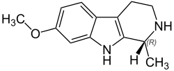 2D diagram of the chemical structure of tetrahydroharmine