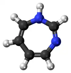 Ball-and-stick model of the 1,3-diazepine molecule