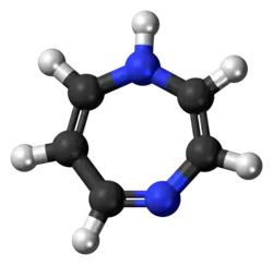 Ball-and-stick model of the 1,4-diazepine molecule