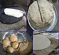خبز الصاج الذي لايستغني عنه ابناء القرية رغم توافر خبز الافران الآلية