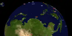 النظر شرقاً من آسيا باتجاه المحيط الهادي.