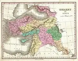 خريطة لرسام الخرائط أنتوني فينلي عام 1827.