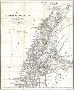 خريطة كيبرت للبنان عام 1856م.