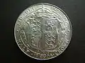 The reverse of the 1905, Edward VII, half crown