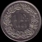 1 Swiss franc 1983 reverse