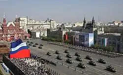 Military vehicles on the الميدان الأحمر
