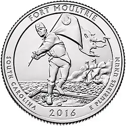2016 America The Beautiful Quarters - Fort Moultrie South Carolina Reverse