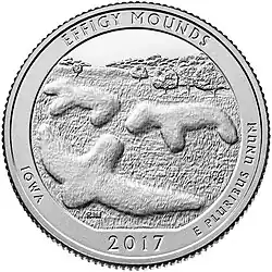 2017 America The Beautiful Quarters - Effigy Mounds Iowas Reverse