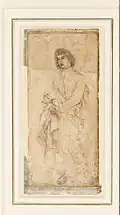2 Abu'l Hasan. Study of St. John Evangelist adapted from Durer's Crucifixion engraving of 1511. Dated 1600–1601, The Ashmolean Museum, Oxford.