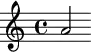 \relative c'' {a2}