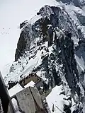 عرض على طول "Cosmiques Ridge" بإتجاه "Refuge des Cosmiques"