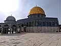 تبين الصورة قبة الصخرة وقبة السلسلة 2019.