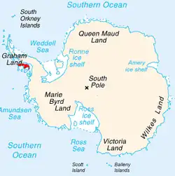 Alexander Island shown within Antarctica