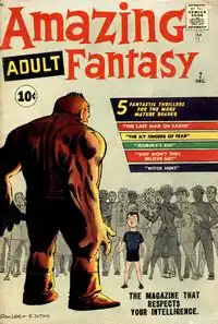 "أميزينغ أدلت فانتازي" رقم 7 (ديسمبر 1961). العدد الأول بعد تغيير العنوان من أميزينغ أدفنشر، صورة الغلاف بواسطة ستيف ديتكو.