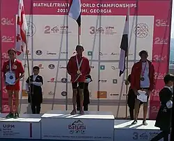 أميرة قنديل فوق منصة التتويج بجورجيا 2015