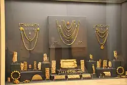 Ancient Greece Gold Jewelry & Marble Reliefs (28590025445).jpg (