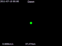 Animation of Dawn trajectory around 4 Vesta
