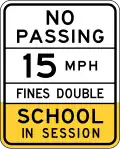 School zone speed limit sign, Arizona