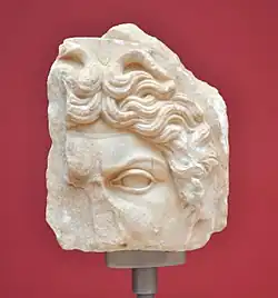 Relief fragment of a غورغونيون. Museum at Hadrian's Library. 2nd century AD