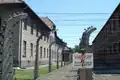 On barb wire at Auschwitz 1: Look out High voltage Life-danger.