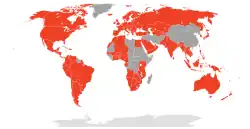 Map of global availability of Google Play
