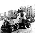 جندي تركي على آلية BA-3/6 أثناء الإستعراض العسكري في أنقرة (1935)