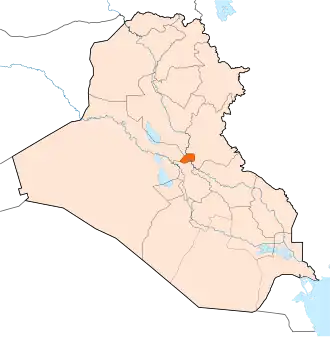 موقع محافظة بغداد بالنسبة للعراق