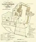 خريطة القصر والحديقة عام 1855