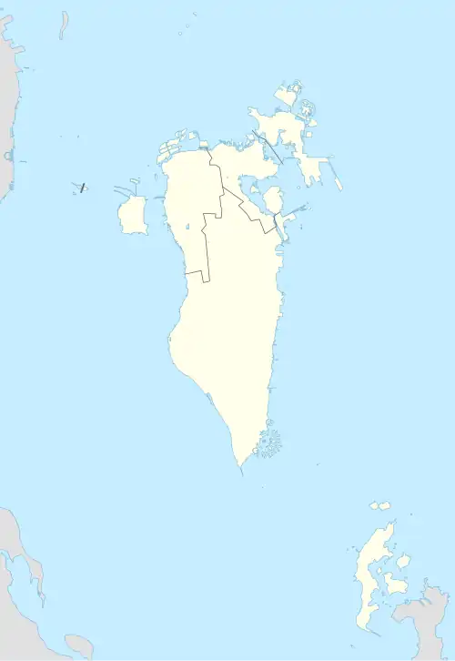 جدة (جزيرة) على خريطة البحرين