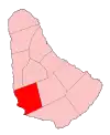 Map of Barbados showing the Saint Michael parish