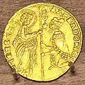 عملة ذهبية لبرطولوميو غرادينيغو (1260-1342): الدوق راكعا أمام القديس مرقس