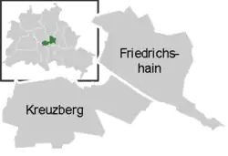 خريطة منطقة Friedrichshain-Kreuzberg