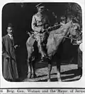 Brigadier-General Watson meeting with Hussein al-Husayni, the Mayor of Jerusalem, in December 1917