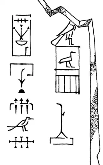 رموز من اللغة الهروغليفية تظهر اسم الملك حورس با