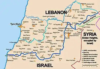 الخط الأزرق على طول الحدود اللبنانية