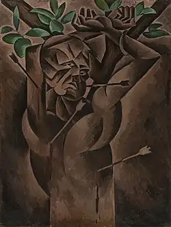 لوحة "سان سيباستيان" (بالإنجليزية: Saint Sebastian) للفنان بوهيميل كوبيشتا&nbsp;[الإنجليزية]، 1912.
