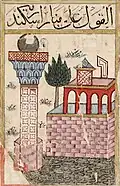 صفحة من كتاب البلهان يتصور منارة الإسكندرية
