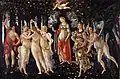 لوحة Primavera للفنان ساندرو بوتشيلي من القرن 15 معروضة في Uffizien